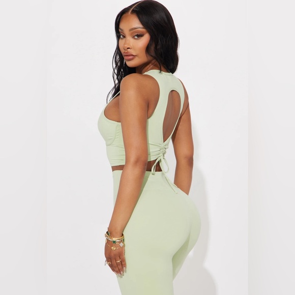 Fashion Nova Pilates Girl Top Sage Size M - Picture 1 of 8
